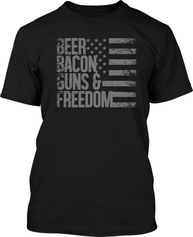 Beer Bacon Guns and Freedom  - Men's Patriotic Shirts