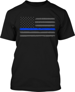 Blueline flag  - Men's Patriotic Shirts