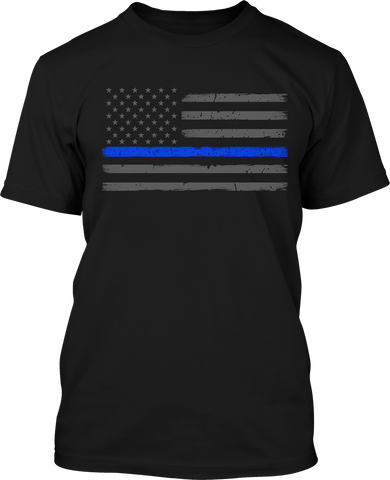 Blueline flag  - Men's Patriotic Shirts