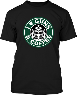 I Love Guns and Coffee  - Men's Patriotic Shirts